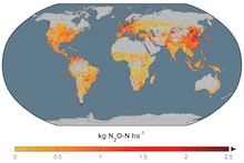 Map of N2O emissions worldwide